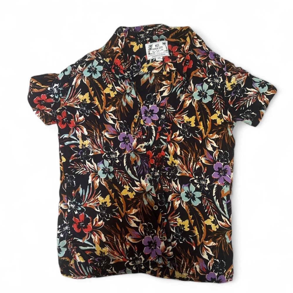 Floral Short Sleeve Button Up Shirt